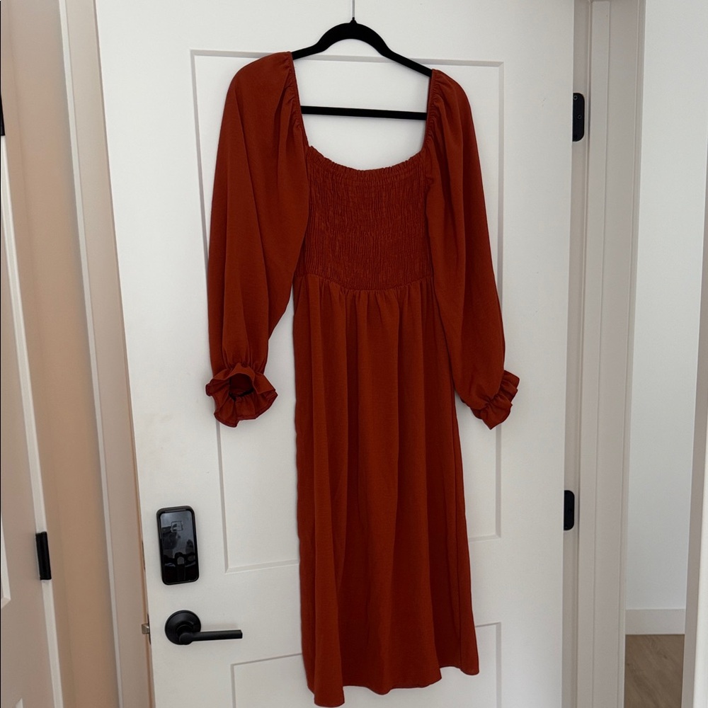New Look Rust Long Sleeve Dress